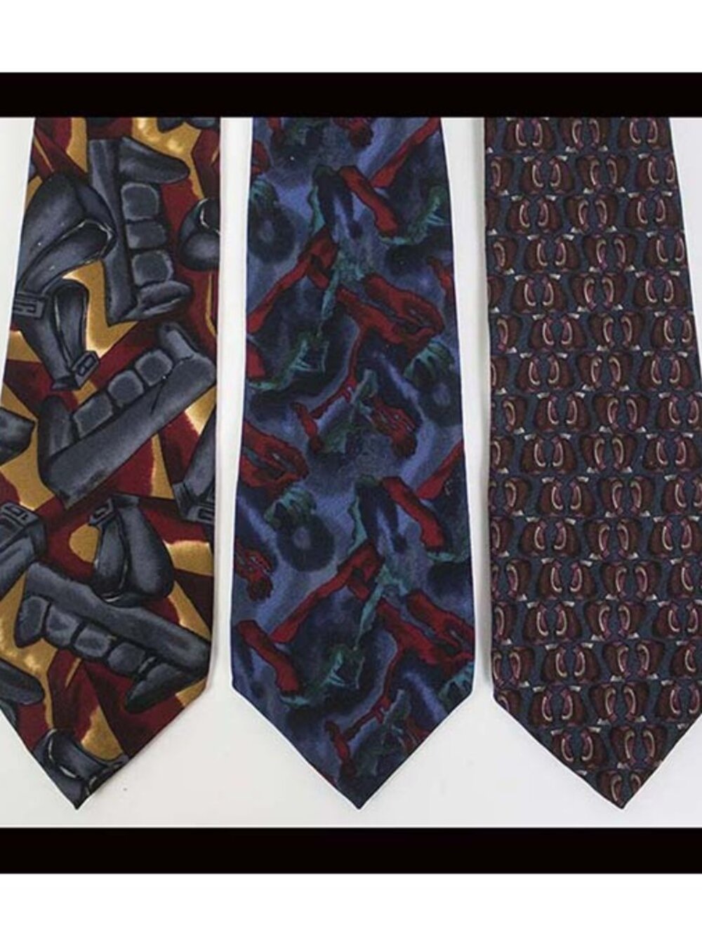 Lot of 3 Jerry Garcia 100% Silk Ties Grateful Dead Red Room Collection Six Poet